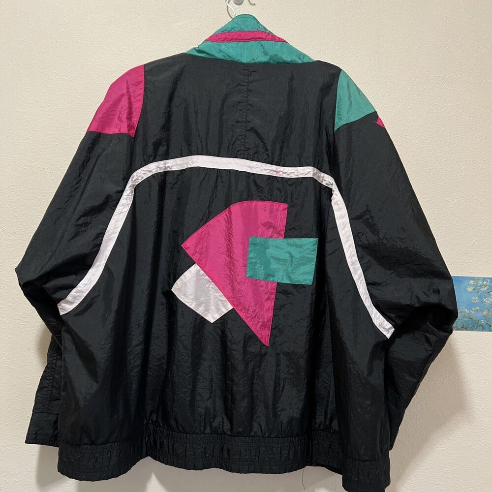 Venezia Women’s VTG Track Jacket 3x 80s 90s Pink Green - Picture 6 of 7